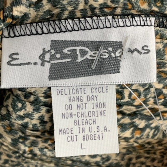E.K. Designs Sleeveless Animal Leopard Shell Sz L - Picture 2 of 4